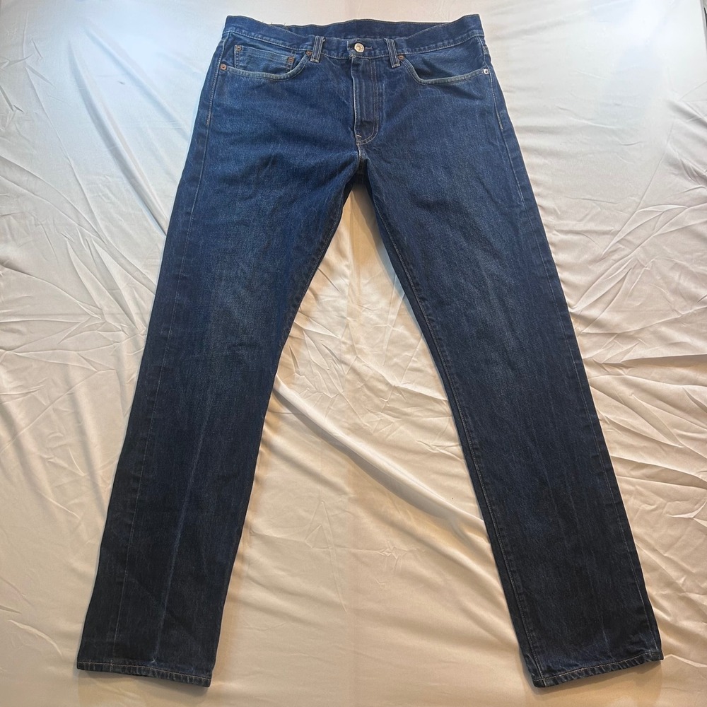 Levis Premium 511 Slim Fit Jeans Mens 34x32 Dark Wash Indigo Denim Pants